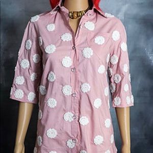 Polka Dot Short Sleeve Button Down
